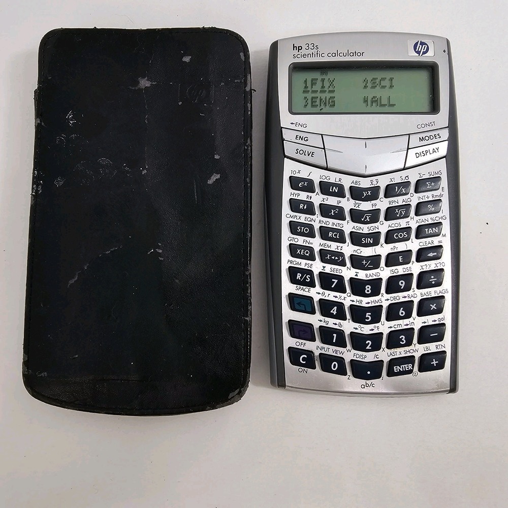 Hewlett-Packard HP‎ 33S Scientific Calculator w/Slip Case Tested Works
